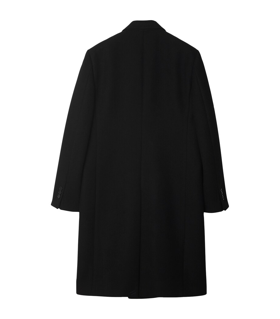 Wool Double-Breasted Tailored Coat BLACK Image 5