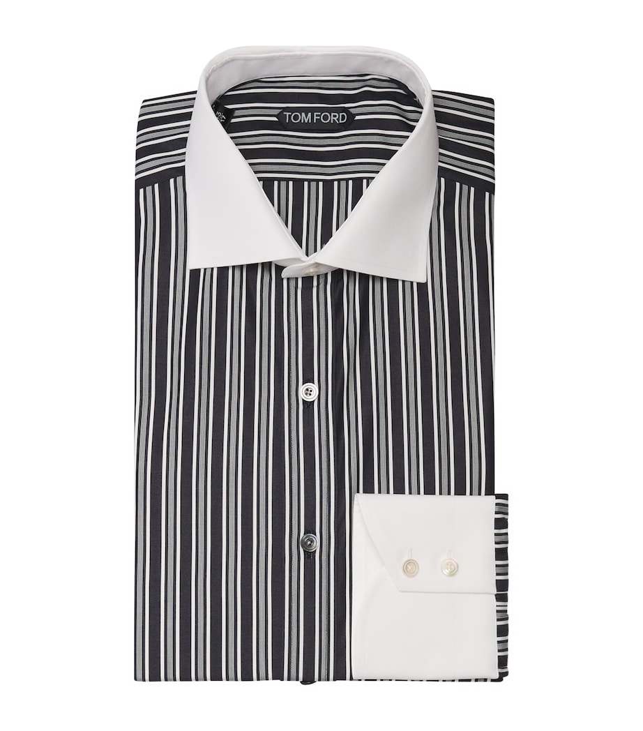 TOM FORD Mens Cotton Stripe Shirt Nwa Image 1