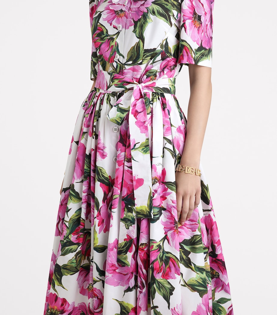 Floral Print Midi Shirt Dress HA5KR-PEONIE Image 4
