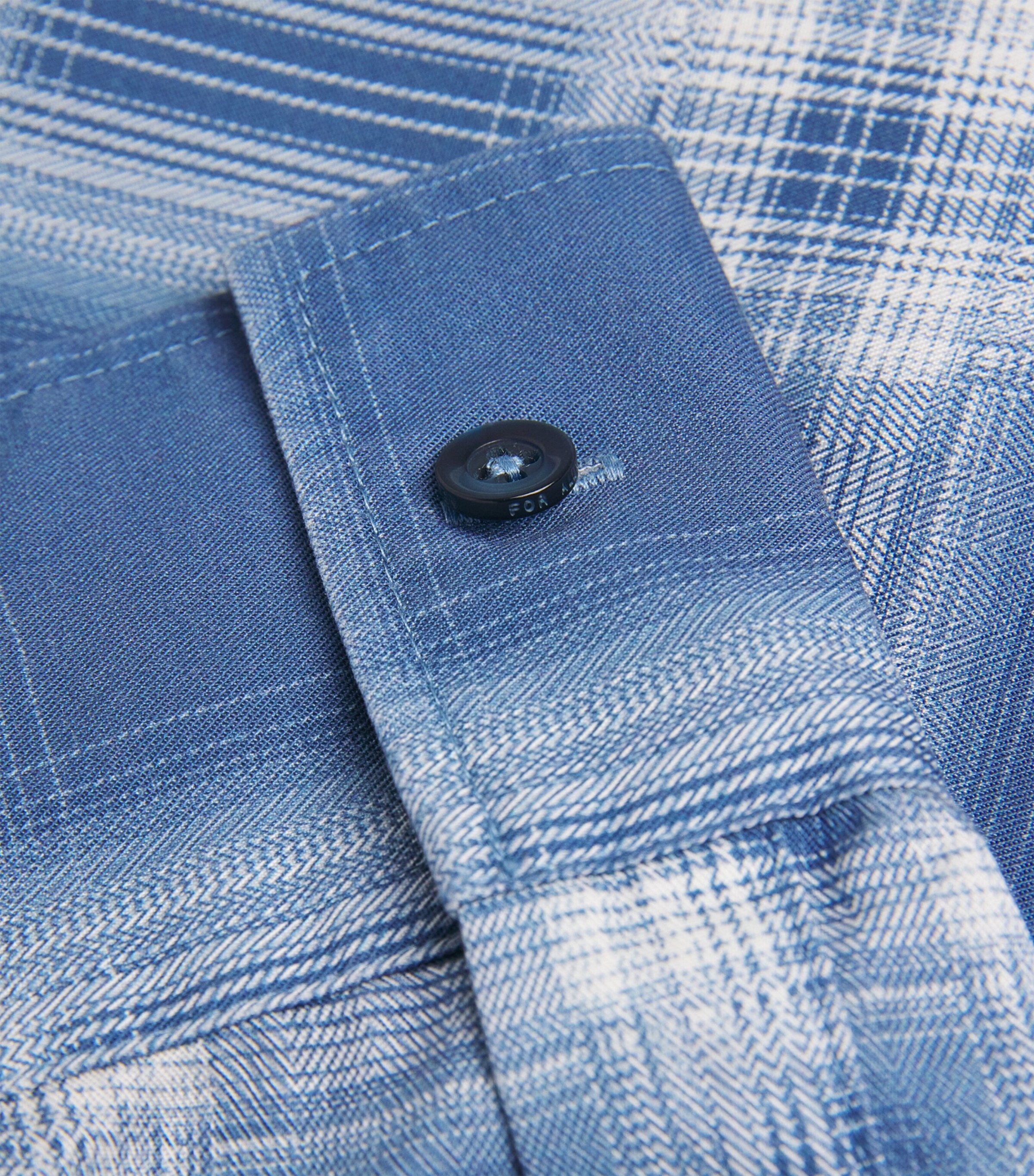 7 For All Mankind Mens Check Shirt Mid Blue Image 6