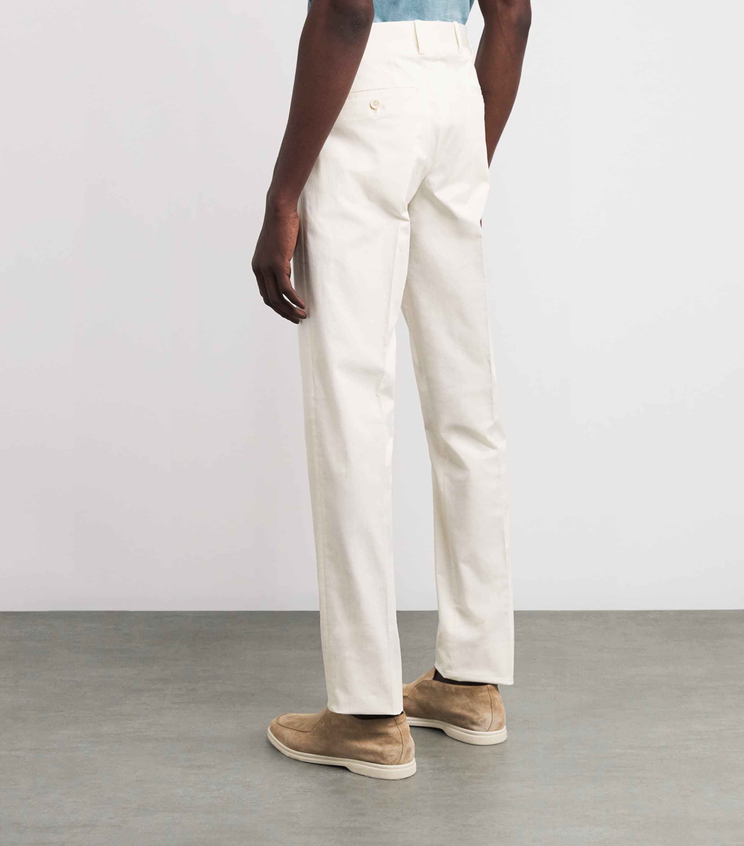 Wool Slim Fit Trousers 101 WHITE Image 4