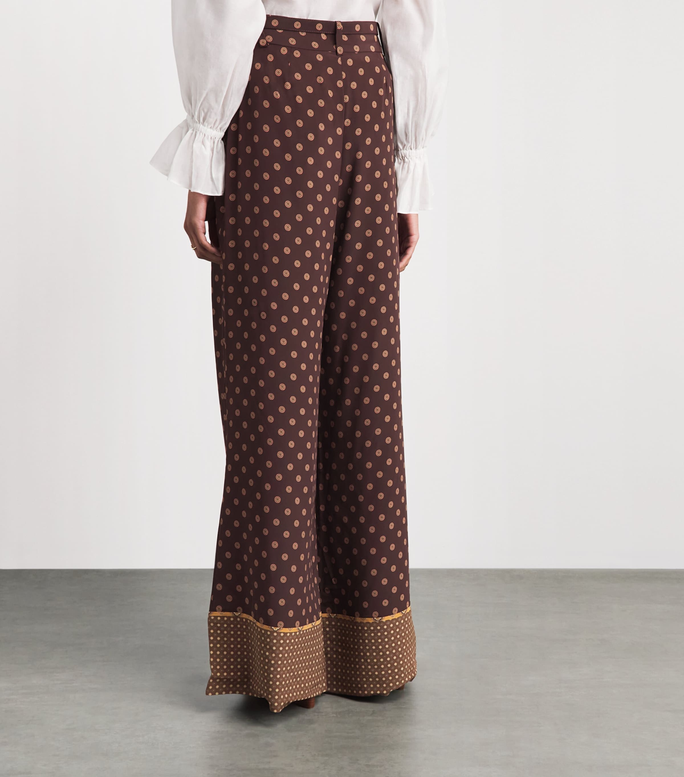 Zimmermann Womens Printed Wide-Leg Trousers Multi Geo Print Image 5