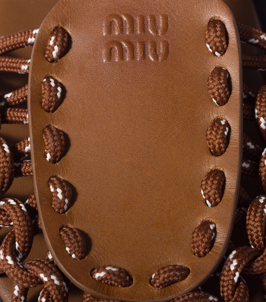 Miu Miu Leather Cord Sandals Brown Image 4