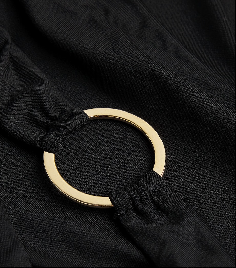 Ring-Gathered Crocodile Bikini BLACK Image 4