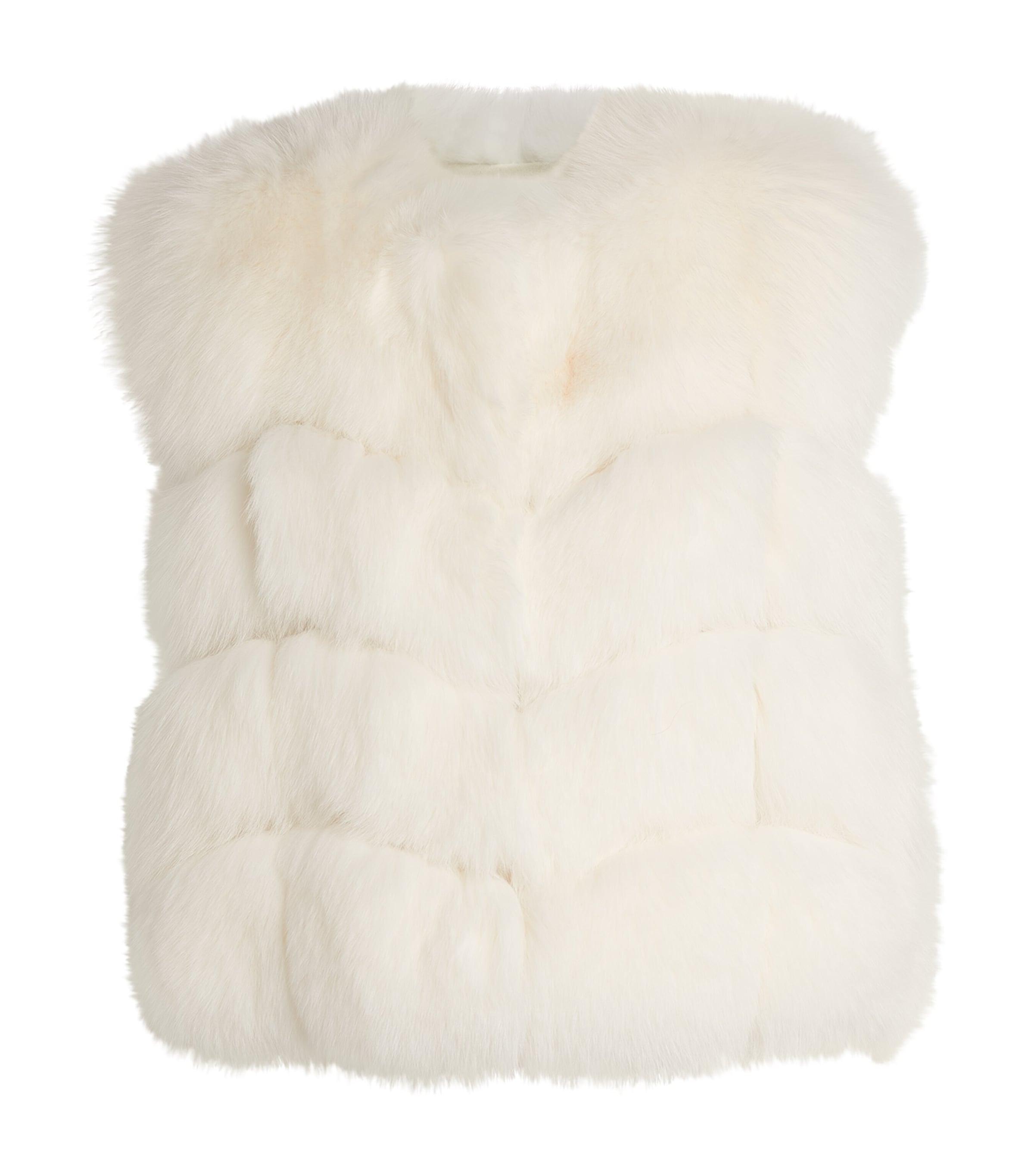 Yves Salomon Fox Fur Gilet In White