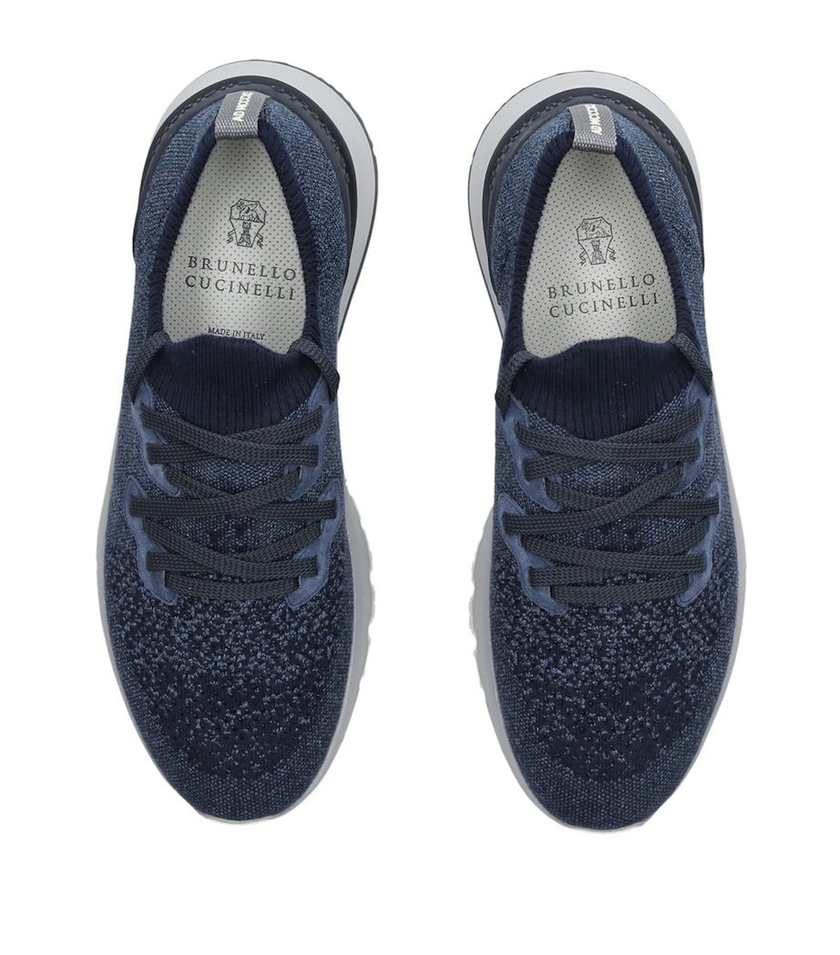 Brunello Cucinelli Knitted Sneakers Mid Blue Image 3