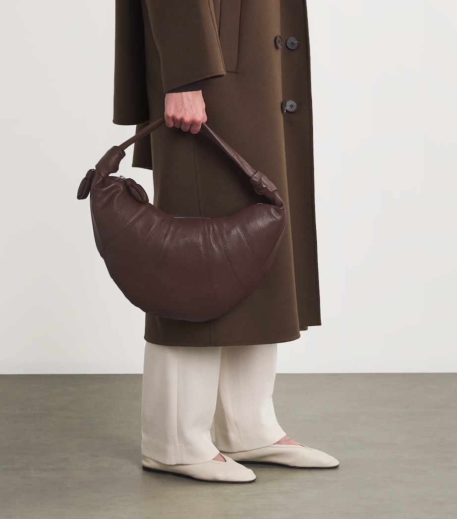 Lemaire Grained Leather Fortune Croissant Shoulder Bag Pecan Image 4