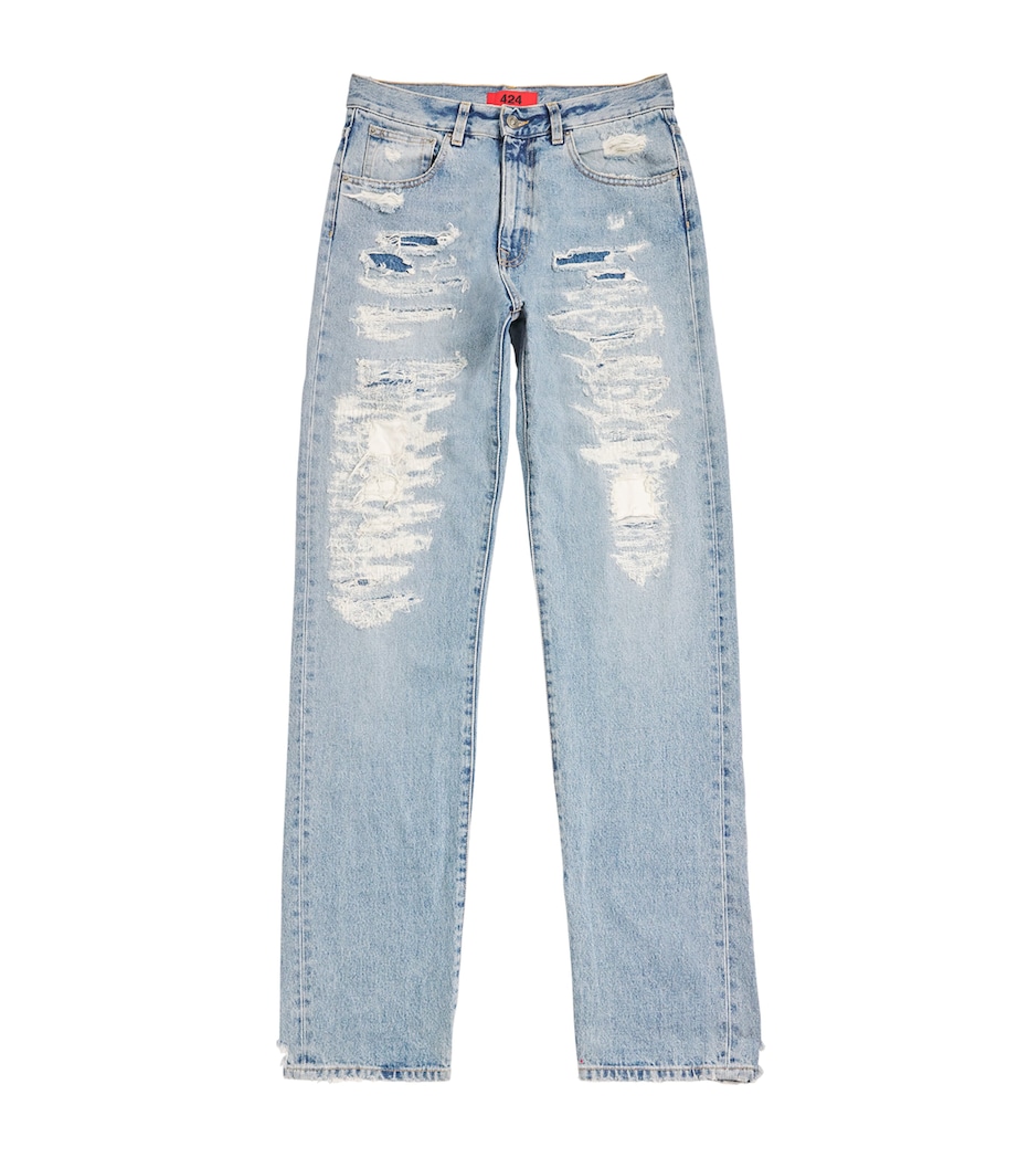 Distressed Loose Jeans REPAIRED DENIM Image 1