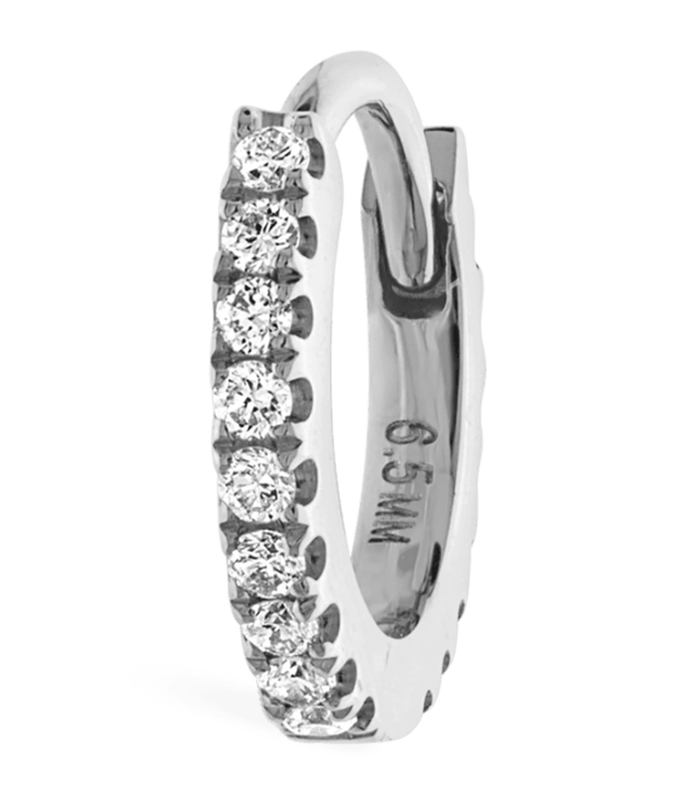 Maria Tash Diamond Eternity Single Hoop Earring In White