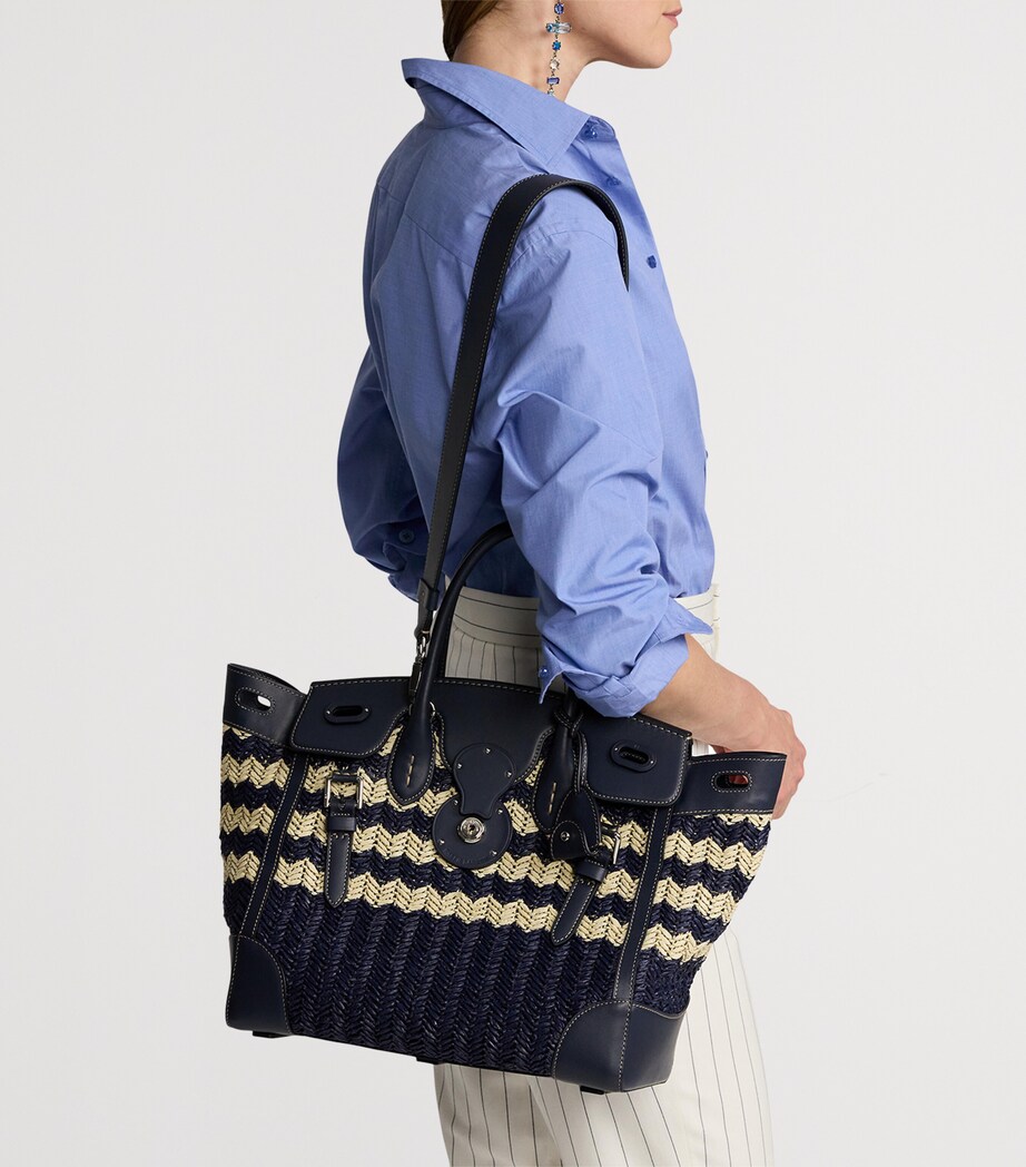 Straw Soft Ricky 33 Top-Handle Bag NAVY/NATURAL Image 8