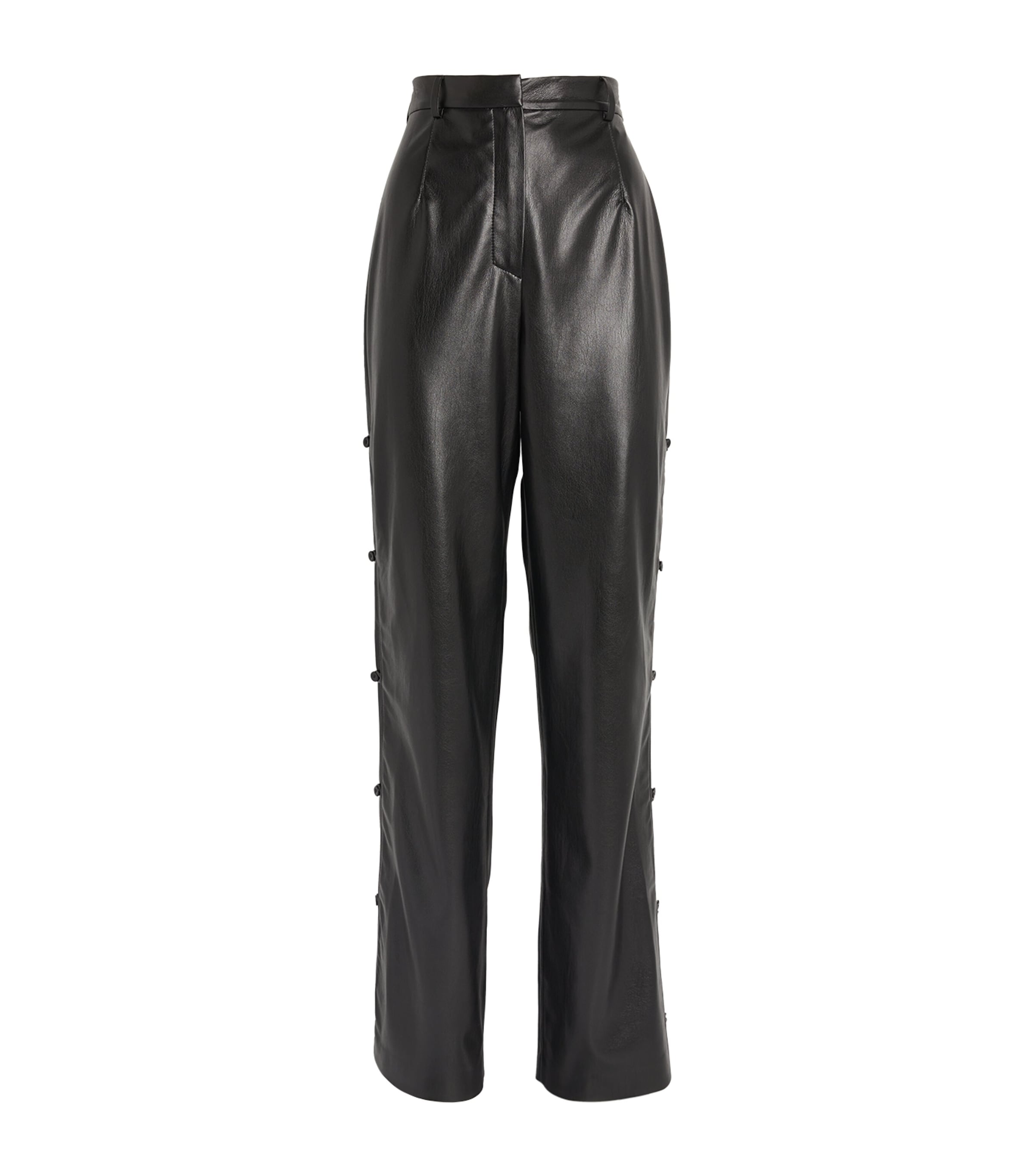 Shop Nanushka Vegan Leather Felina Trousers In Black