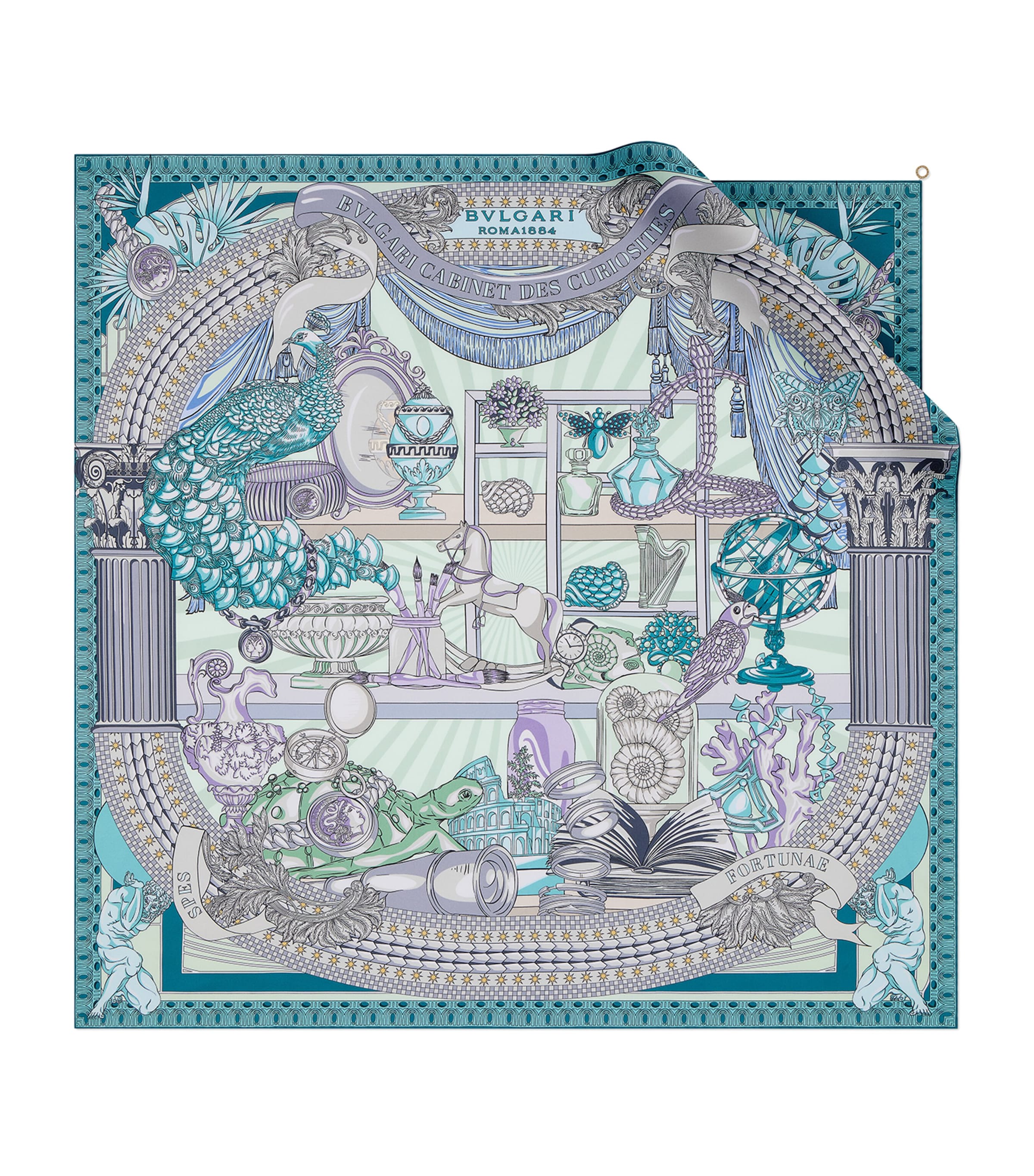 Bvlgari Silk Curiosity Scarf Green Medium Image 1