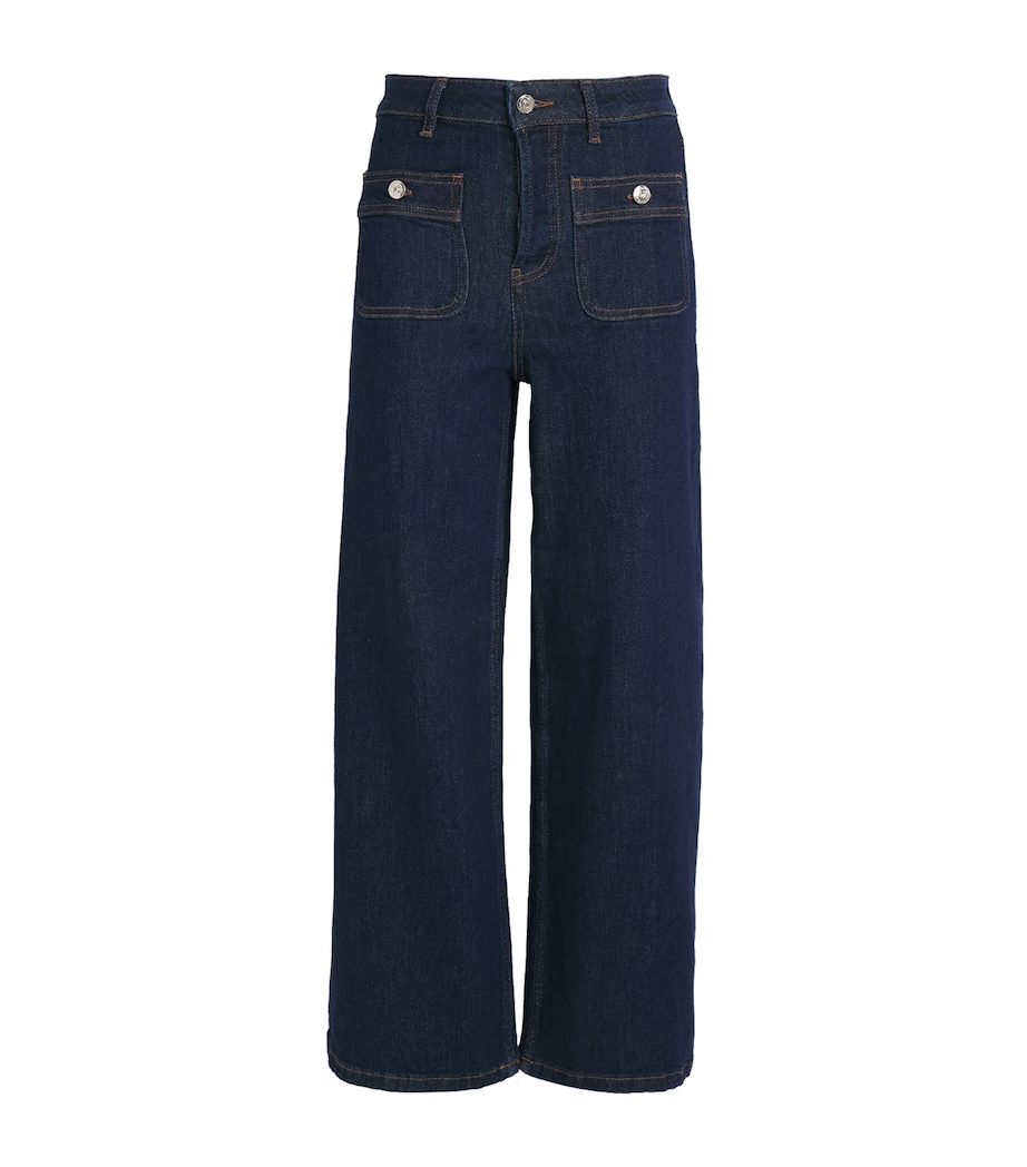 High-Rise Straight Jeans NAVY Image 1