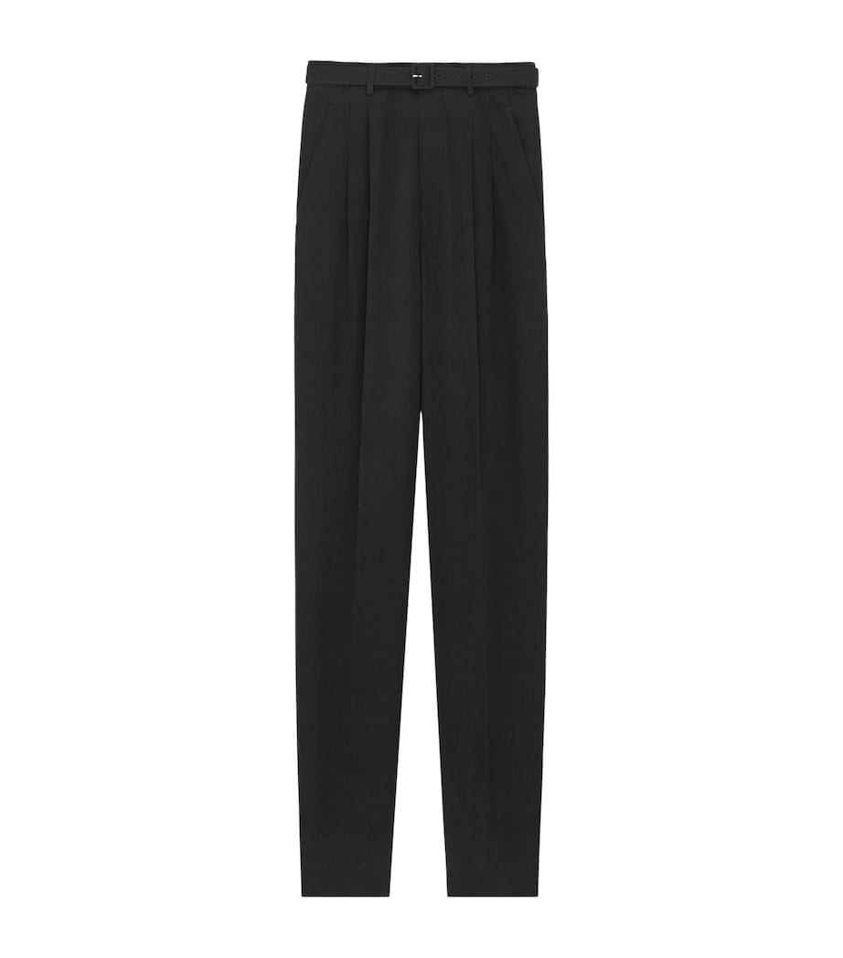 Saint Laurent Mens Cotton Pleated Trousers Image 1