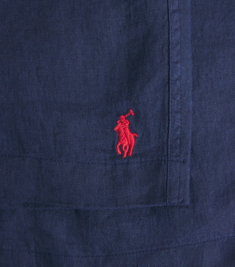 Polo Ralph Lauren Mens Linen Prepster Shorts Newport Navy Image 6