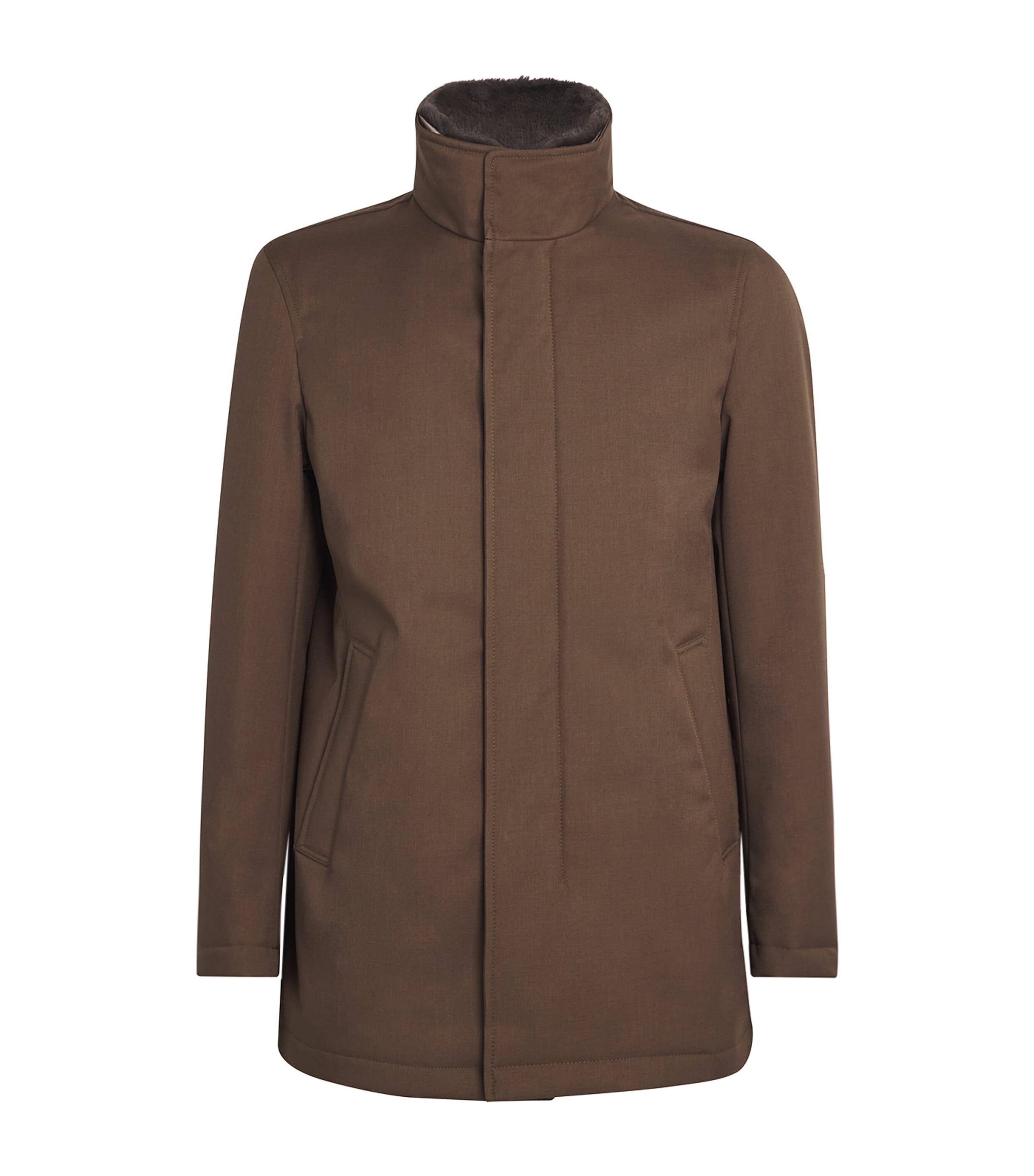 Herno Padded Car Coat In Brown