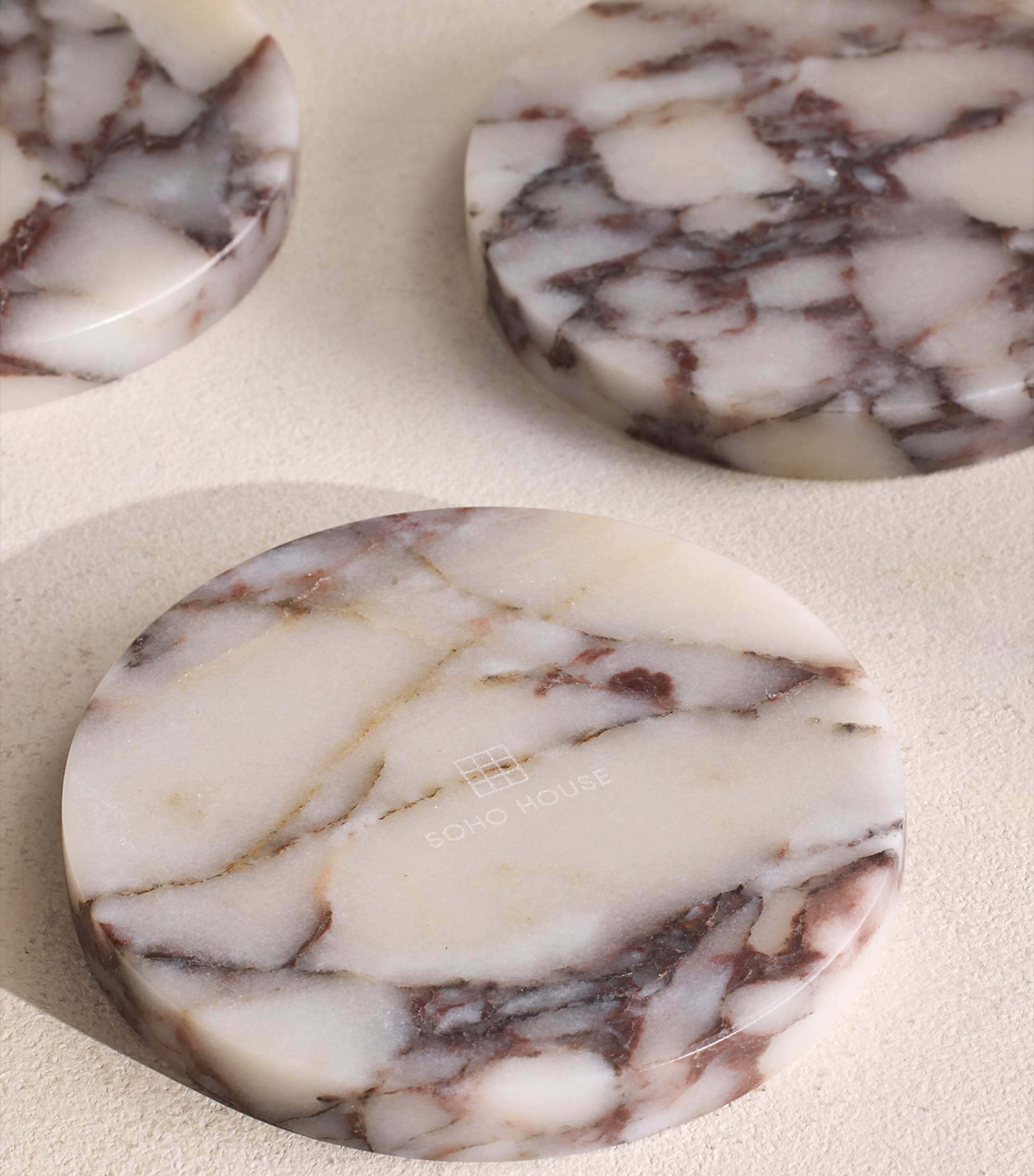 Soho Home Set of 4 Marble Hanson Coasters Purple Image 3