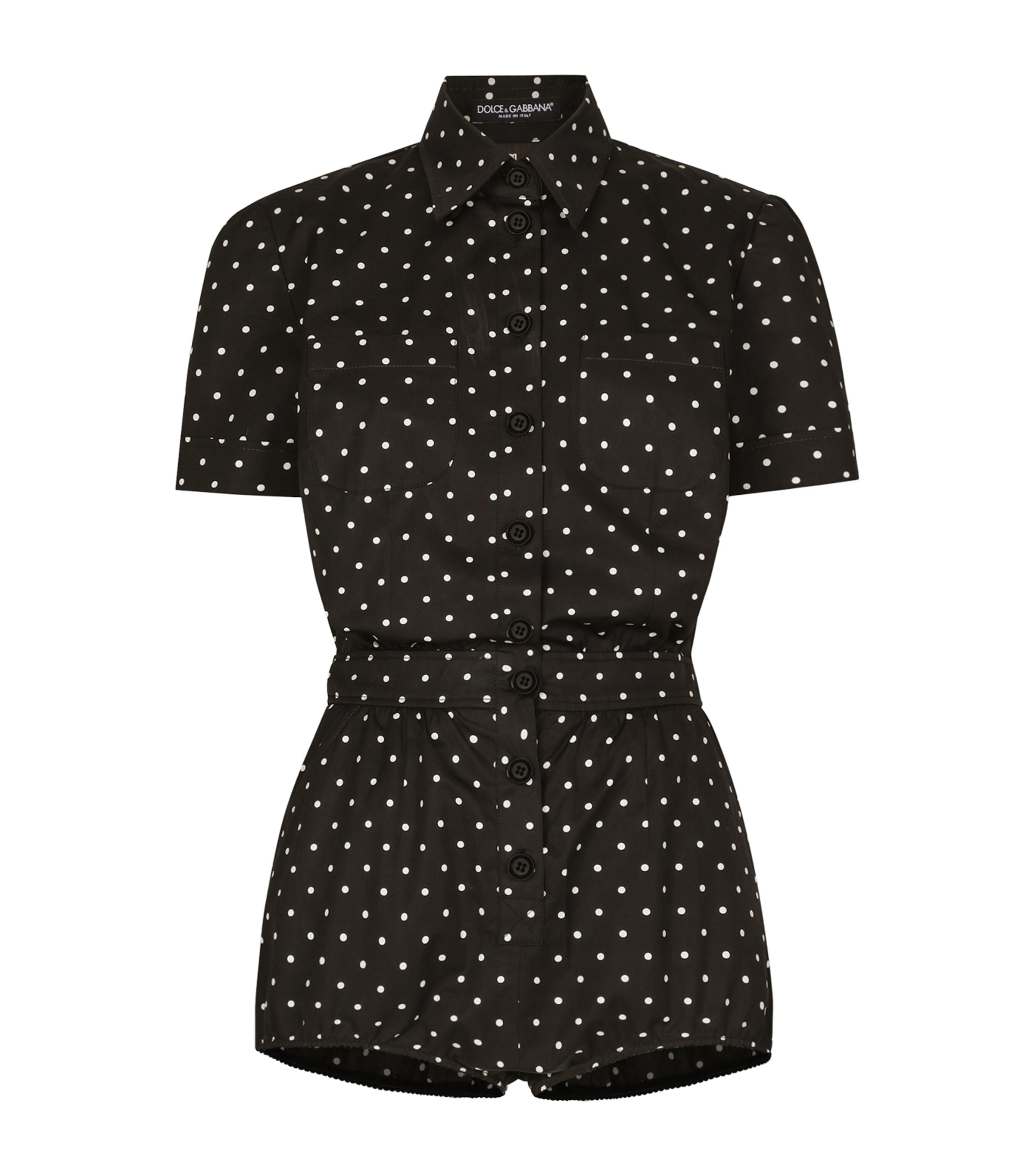 Dolce & Gabbana Polka-dot Jumpsuit In Black