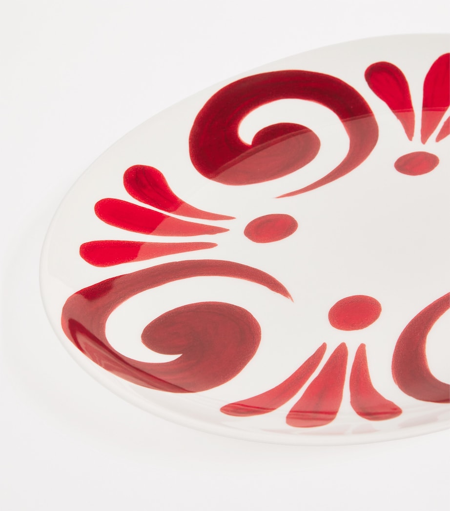 Porcelain Kallos Serving Platter (36cm) DEEP RED ON WHITE Image 4