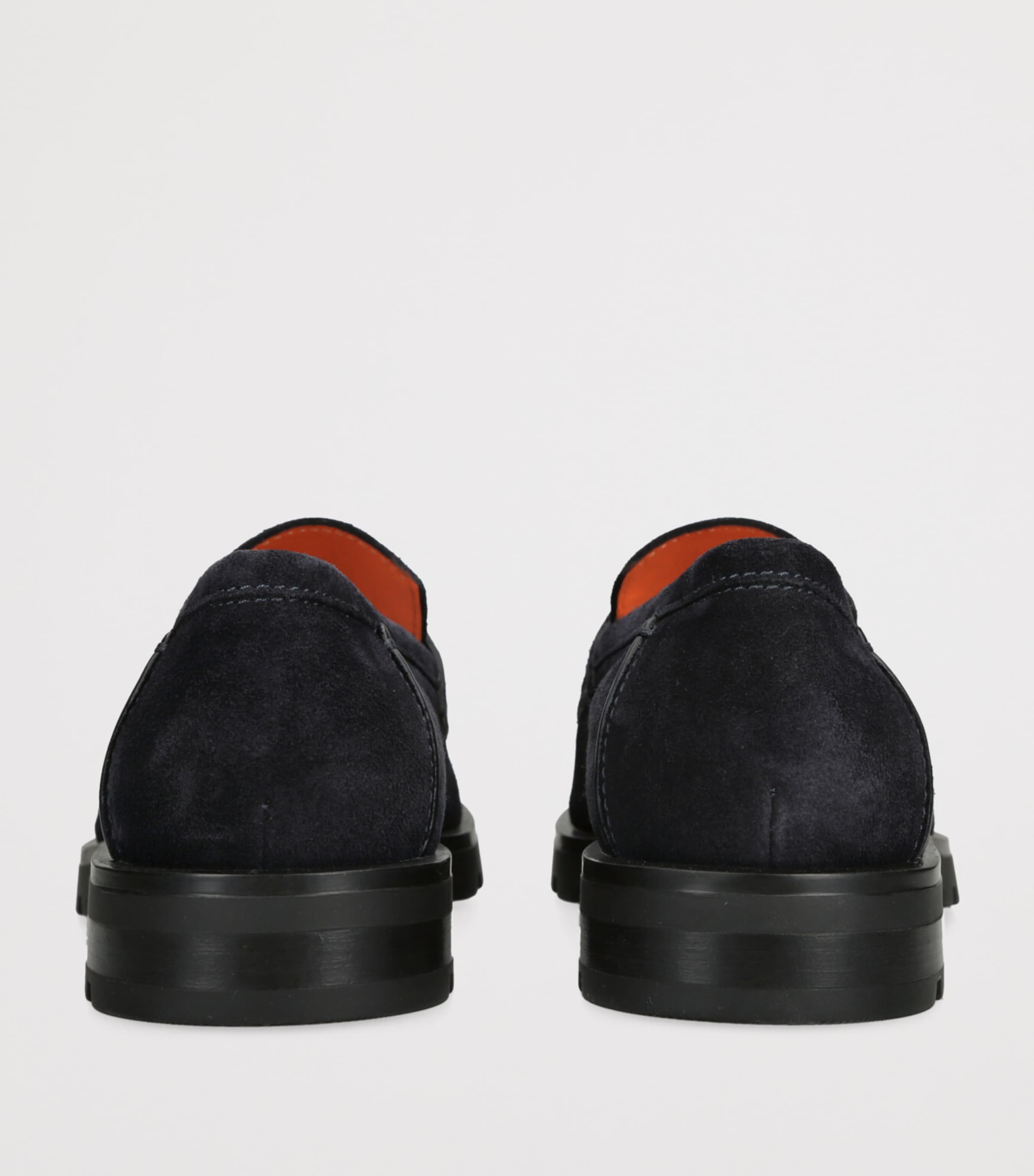 Santoni Suede Detroit Roccia Loafers Navy Image 2