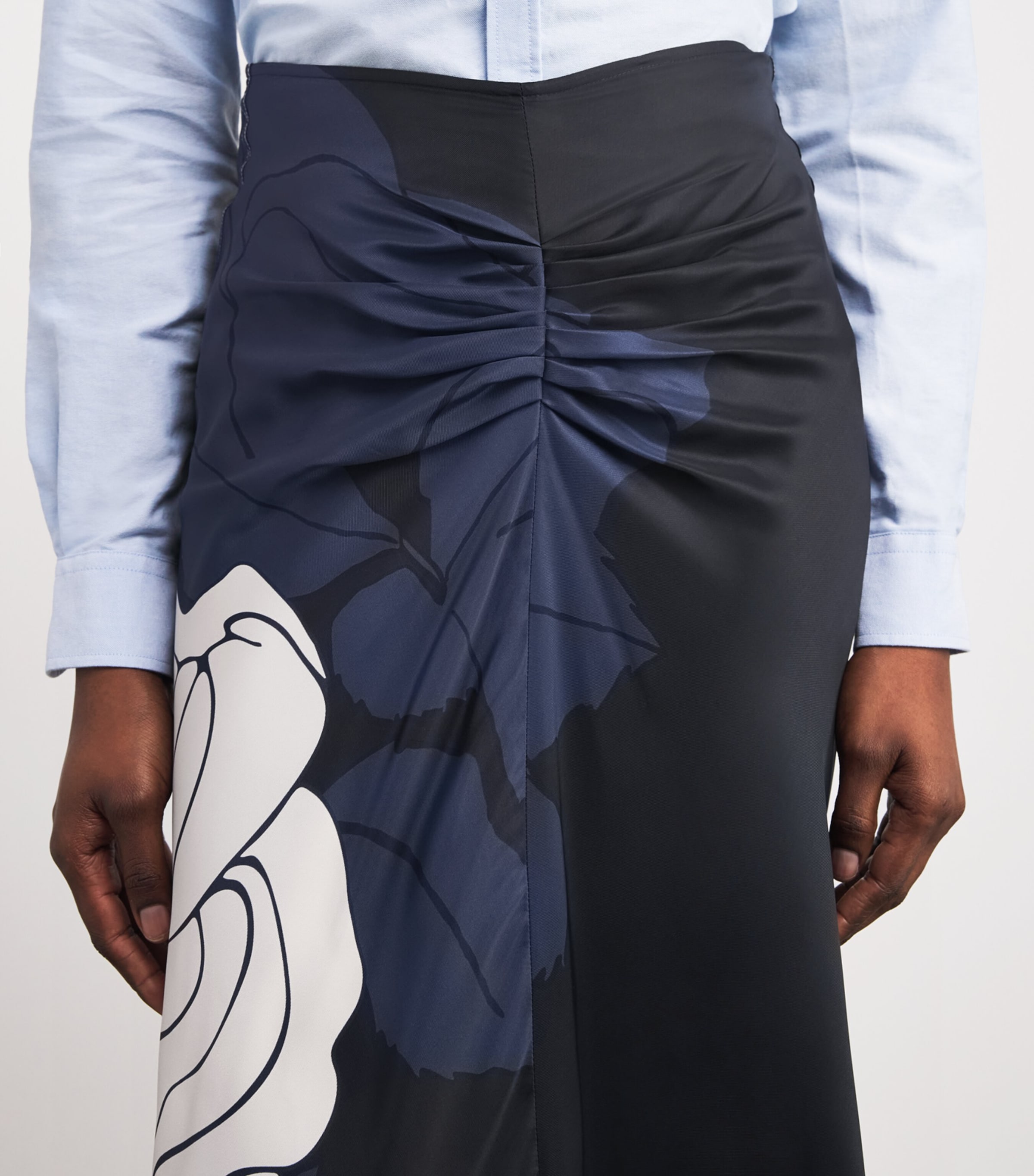 Twill Printed Midi Skirt 9638 DARK NV/PALE RS Image 6