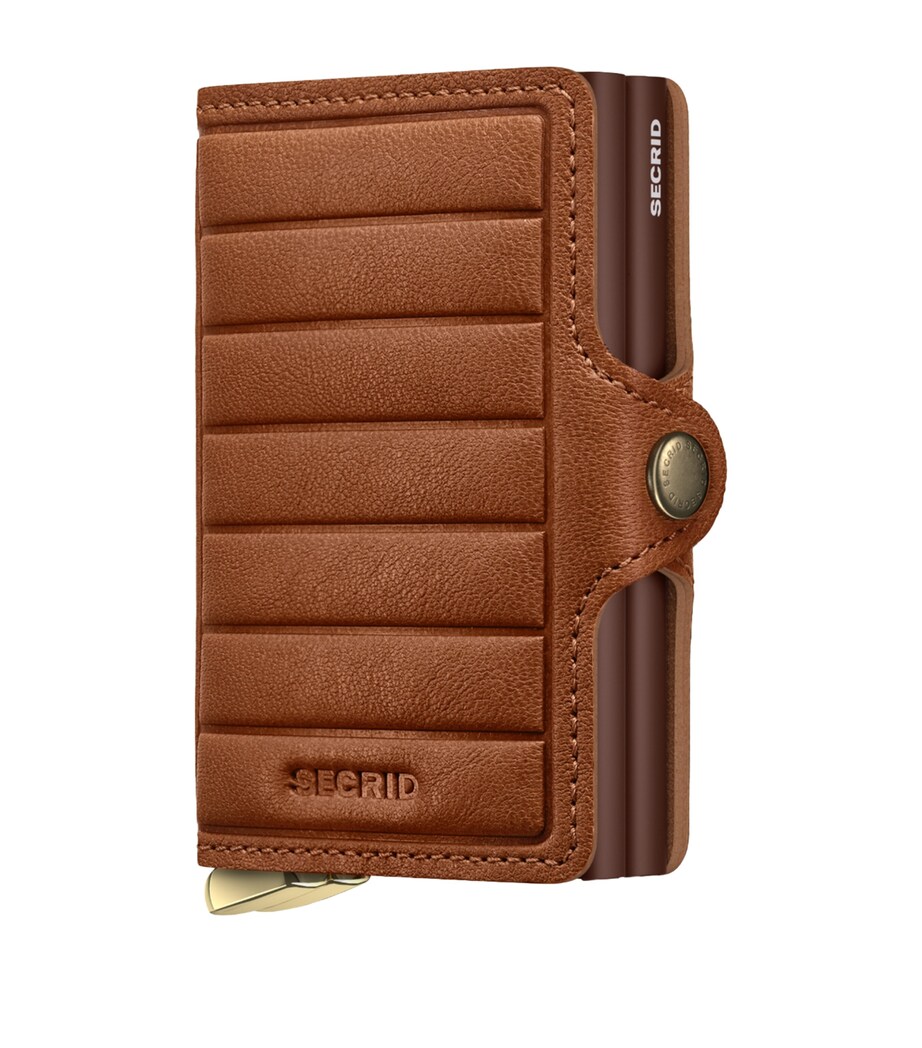 Embossed Leather Lines Twinwallet COGNAC Image 1
