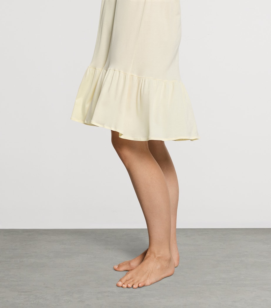 Hanro Womens Ruffle-Trim Isabella Nightdress Lemon Cake Image 4