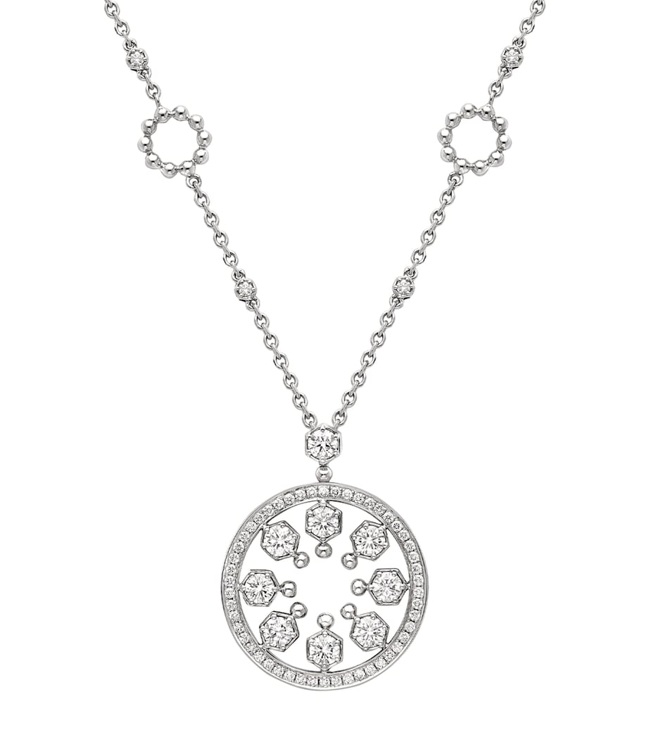White Gold and Diamond Circus Large Pendant Necklace SILVER Image 1