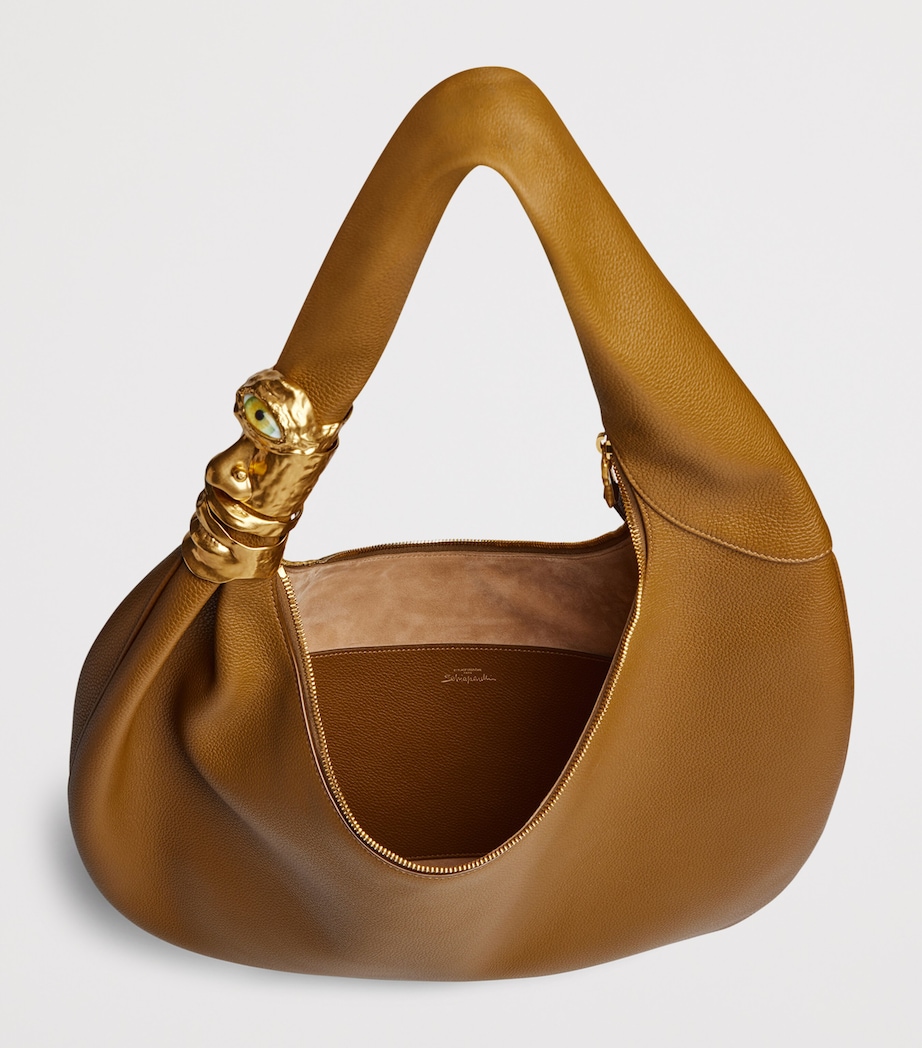 Schiaparelli Large Leather Soufflé Baguette Shoulder Bag Olive Image 4