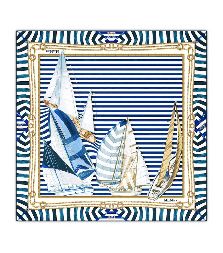 Max Mara Silk Printed Scarf Ultramarine Image 1