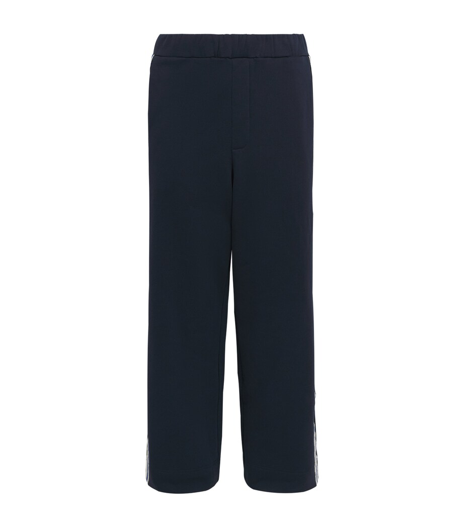 COMMAS Mens Crochet Stripe Sweatpants Midnight Navy Image 1