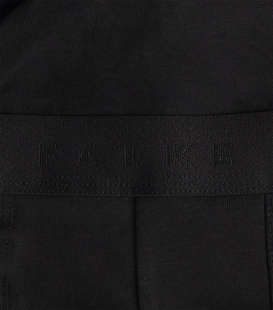 Falke Mens Stretch-Egyptian Cotton Boxer Briefs (Pack of 2) Black Image 5