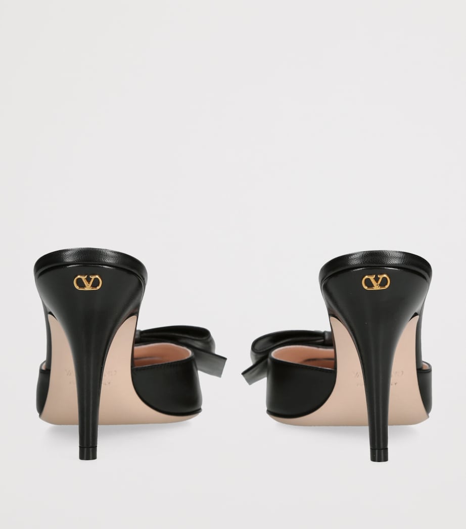 Valentino Garavani Leather Bow-Detail Bowow Mules 85 Black Image 2
