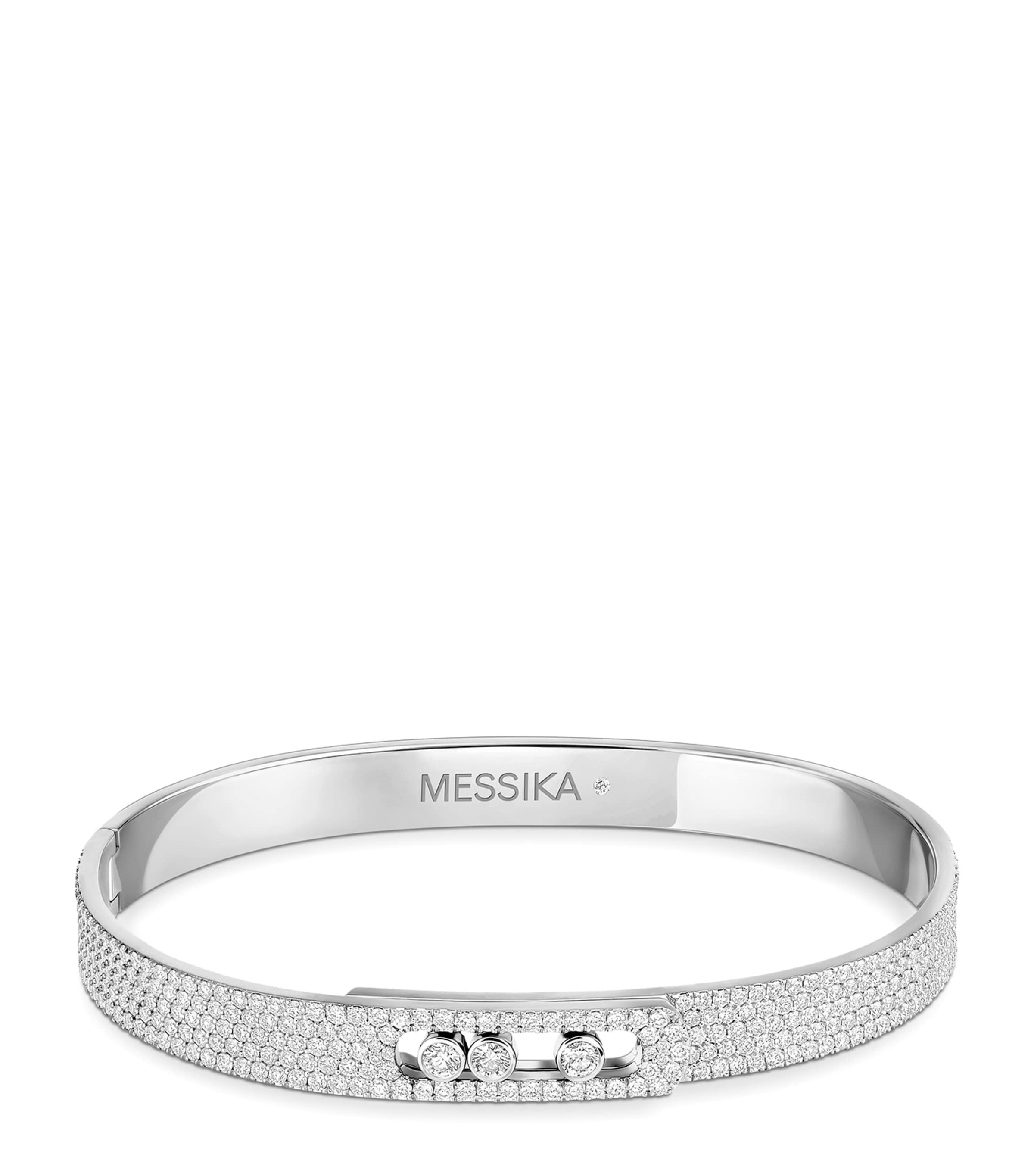 Messika Move Noa White Gold and Diamond Pavé Bangle White Gold Image 1