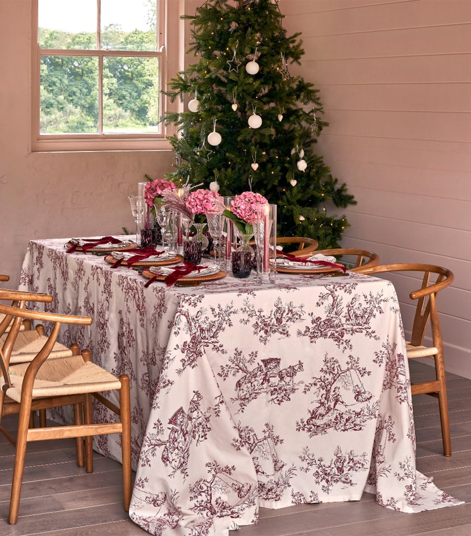 Maison Margaux Linen Toile Tablecloth (150cm x 300cm) Maroon Image 3