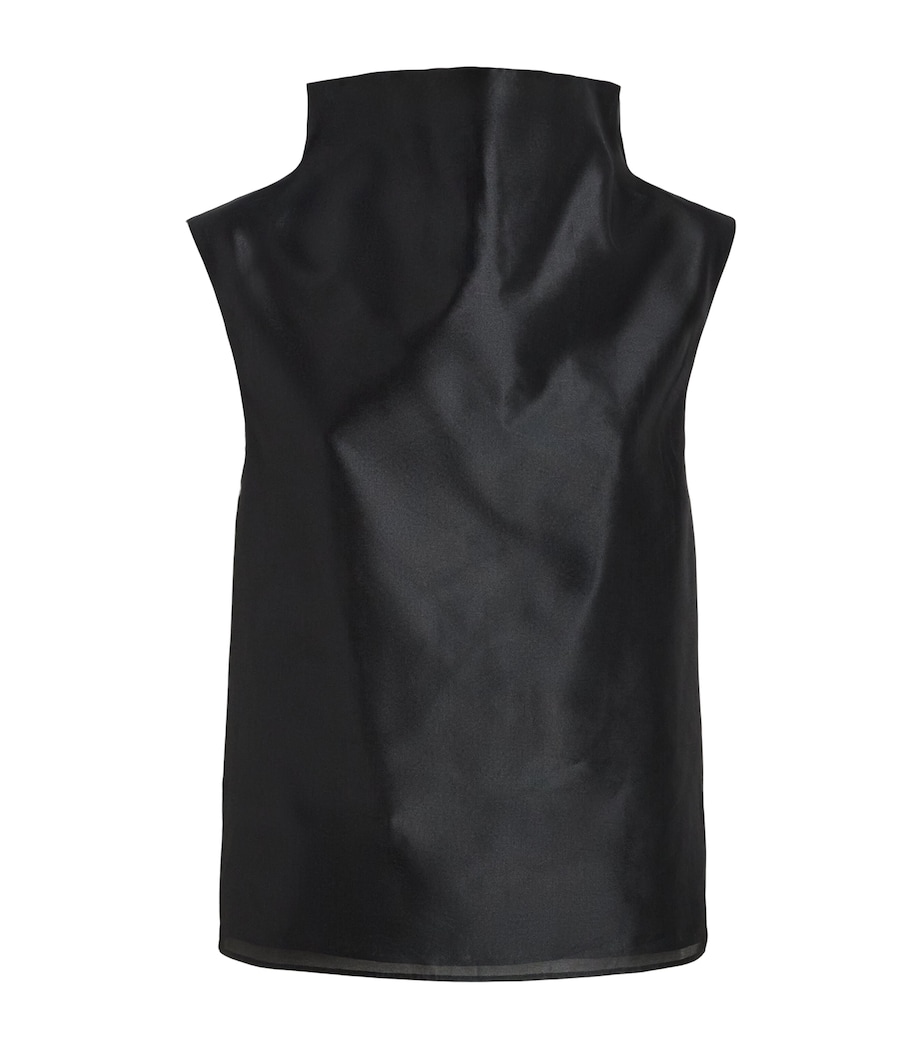 Almada Label Womens Silk-Blend Kiera Top Black Image 1