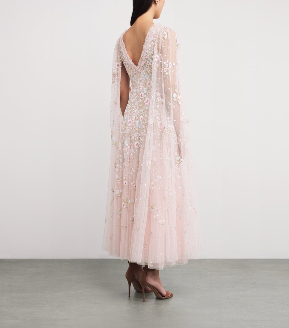 Cape-Detail Ethereal Blooms Maxi Dress SEASHELL/MULTI Image 3