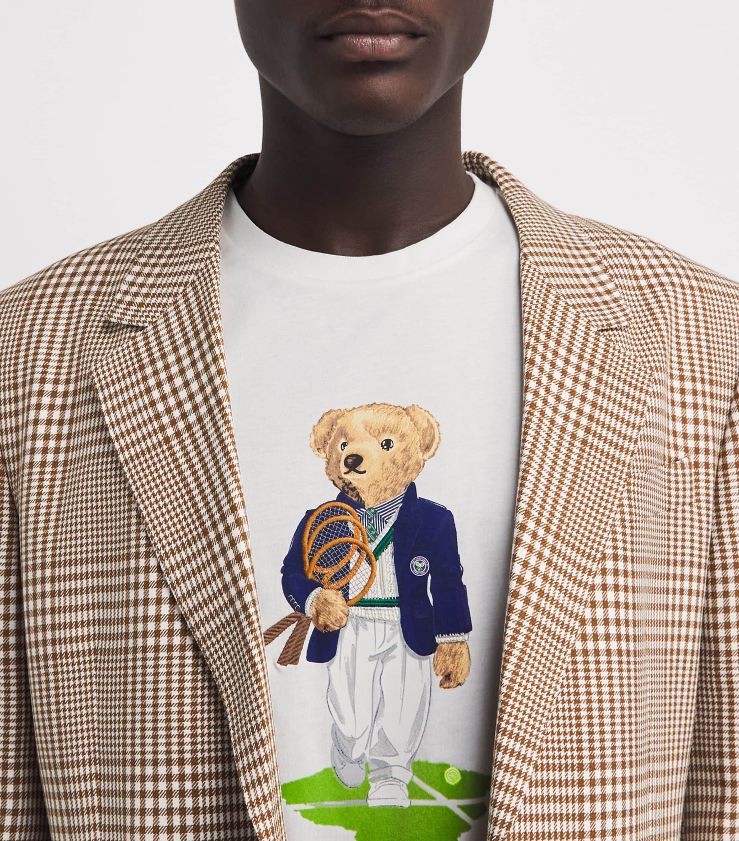 t*0様 【値下げしました】POLO RALPH LAUREN ラウンドフレーム RLX Ralph Lauren White x Wimbledon Bear T-Shirt | Harrods US