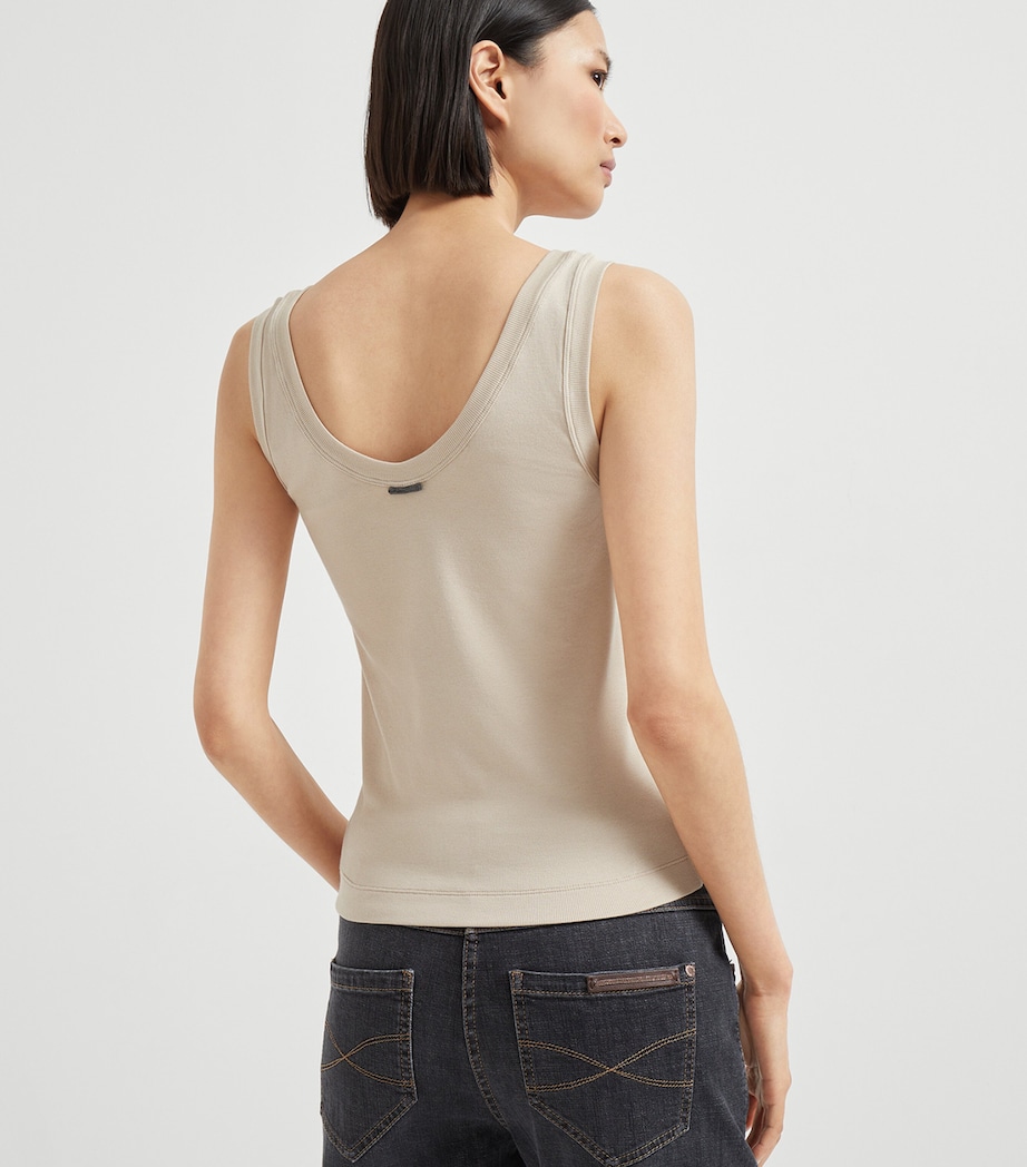 Stretch-Cotton Ribbed Tank Top C8539 Image 3
