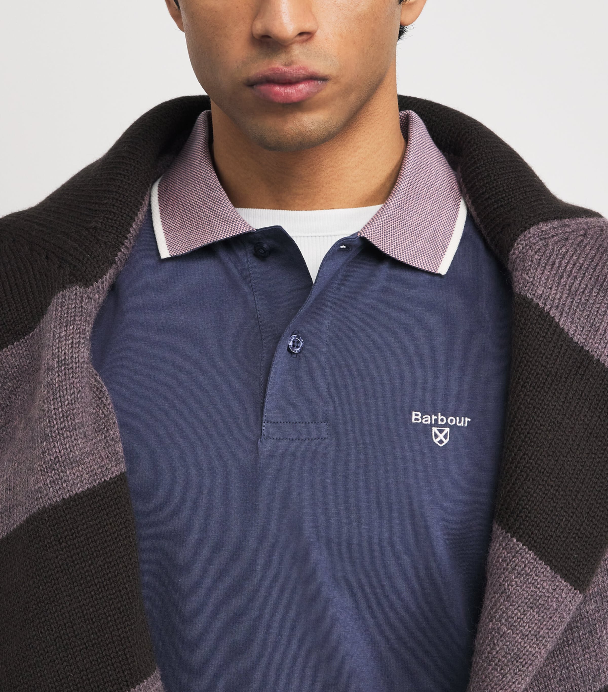 Barbour Mens Cotton Cornsay Polo Shirt Washed Image 3