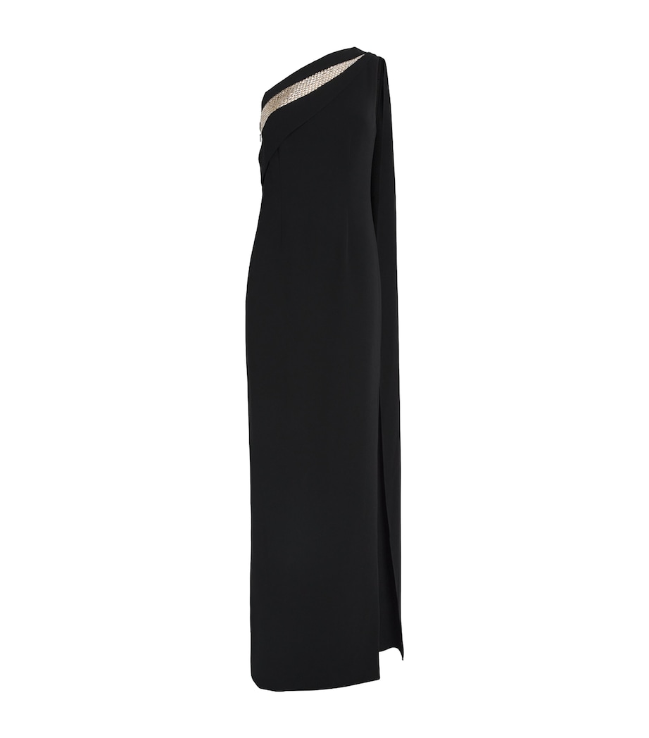 Crystal One-Shoulder Gown BLACK Image 1