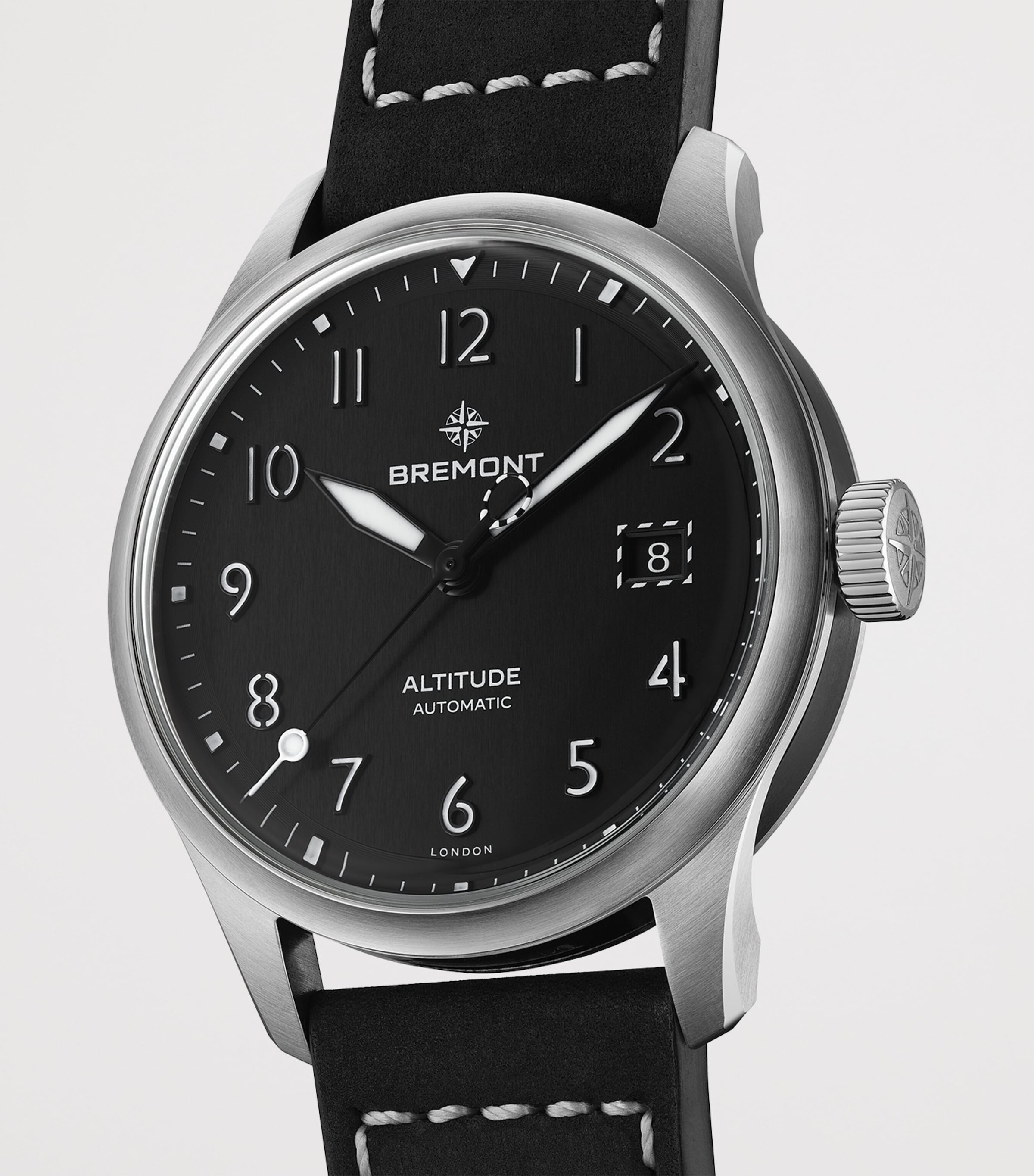 Stainless Steel Altitude Date Watch 39mm BLACK Image 3