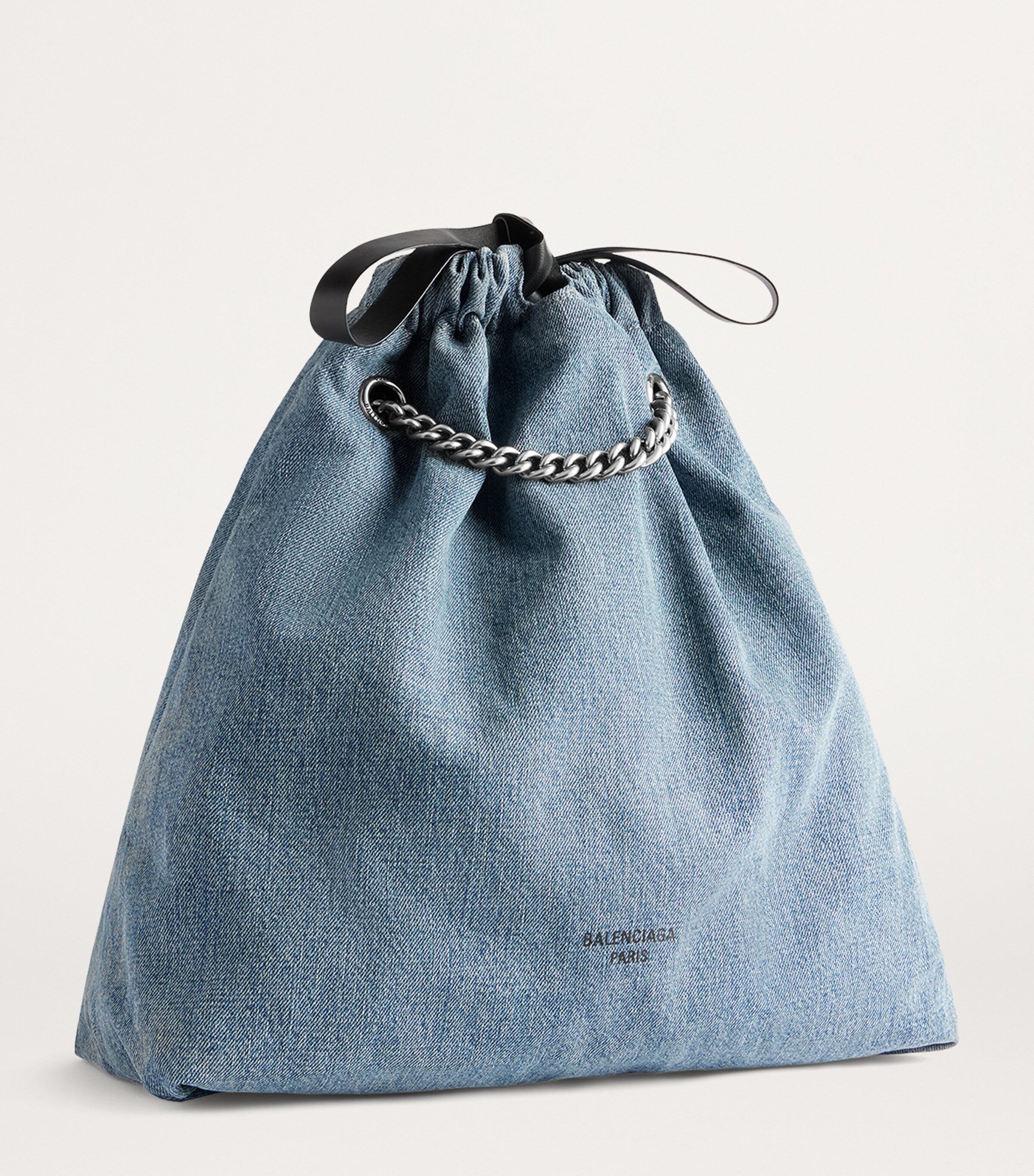 Balenciaga Medium Denim Crush Tote Bag Image 3