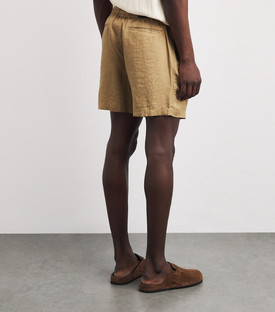 Polo Ralph Lauren Mens Linen Drawstring Polo Pony Shorts Cafe Tan Image 5