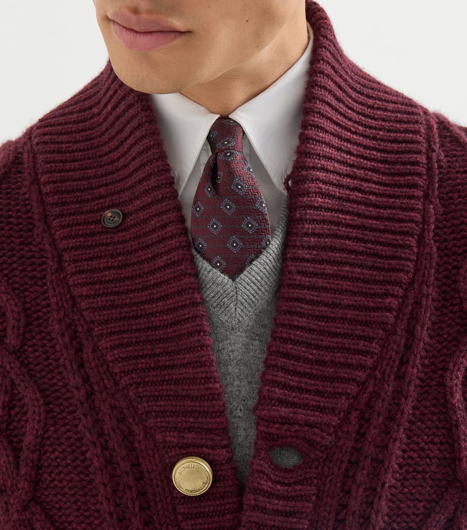 Brunello Cucinelli Silk Geometric Tie Image 2
