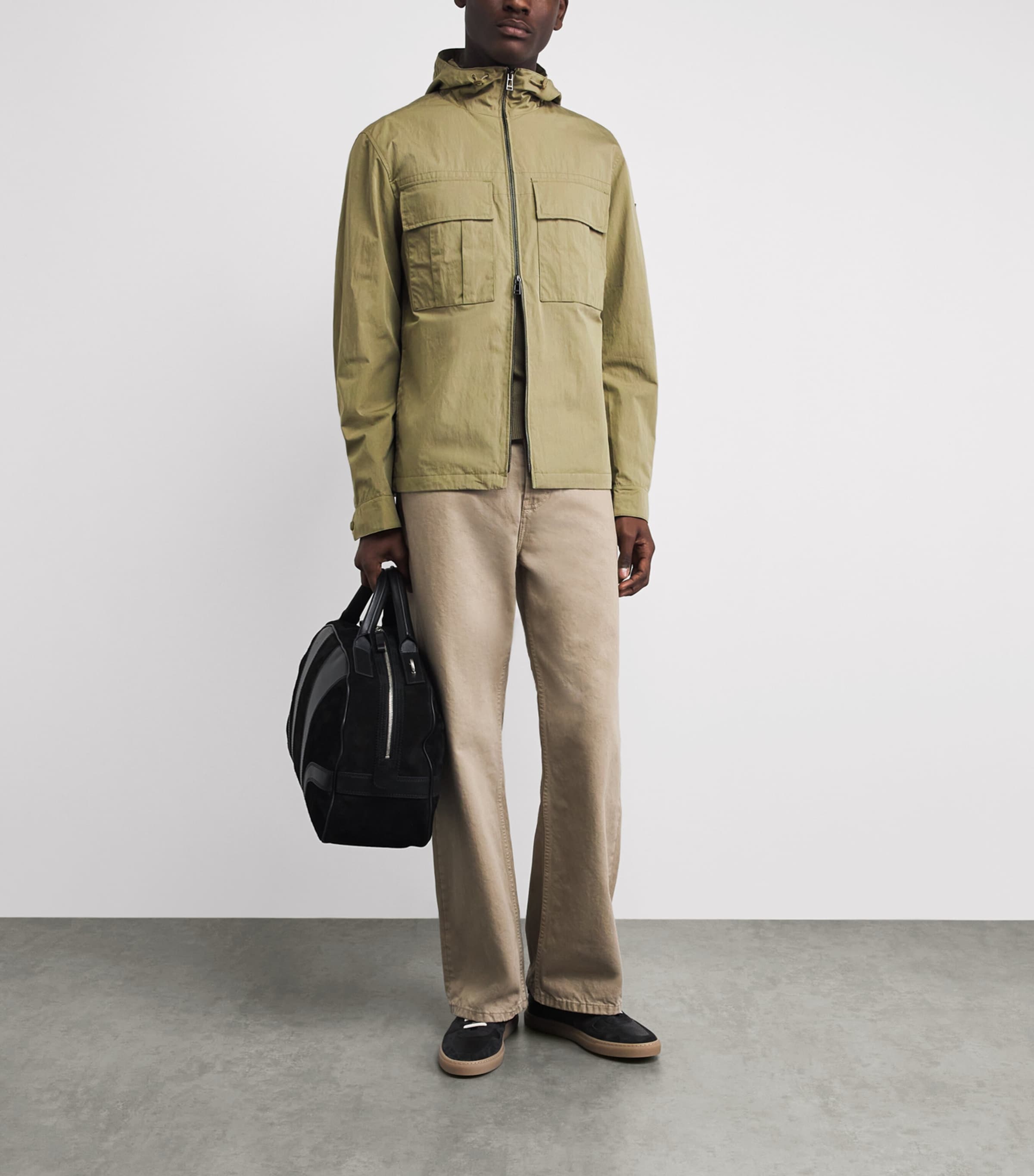 Belstaff Mens Cotton-Blend Container Hooded Jacket Fatigue Greenftggn Image 2