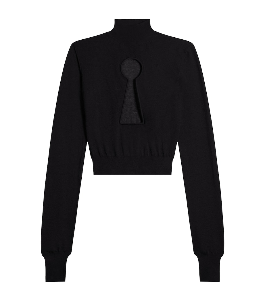 Schiaparelli Womens Cashmere Keyhole Sweater Black Image 1