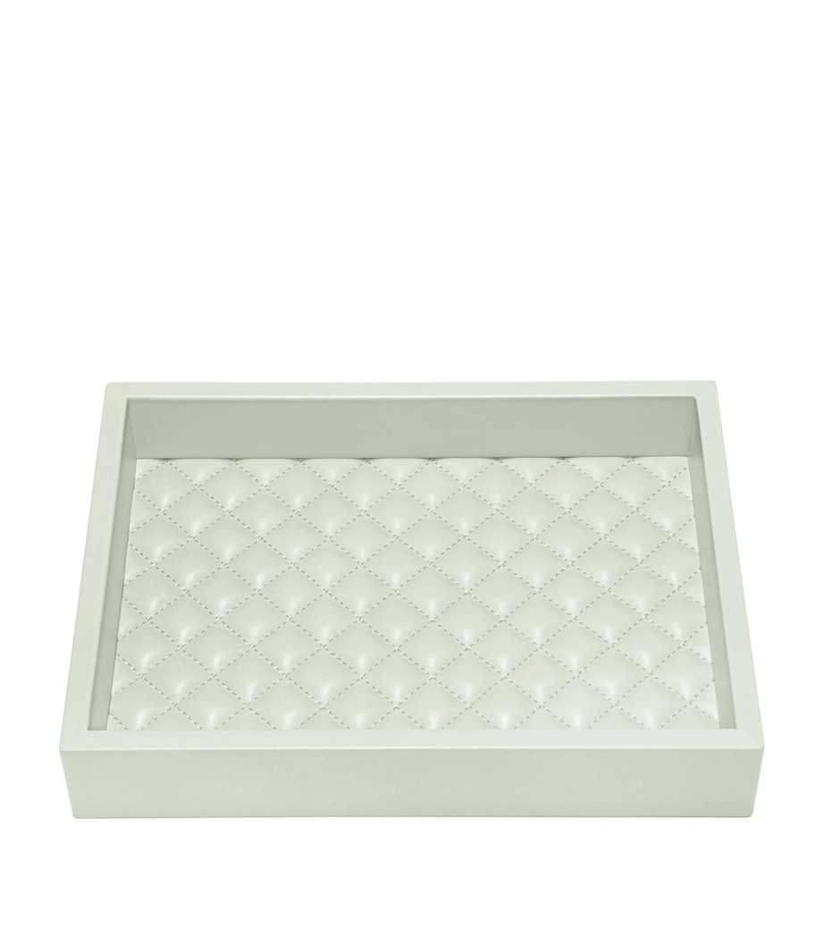Large Quilted Febe Diamonds Tray CELADON GREEN Image 1