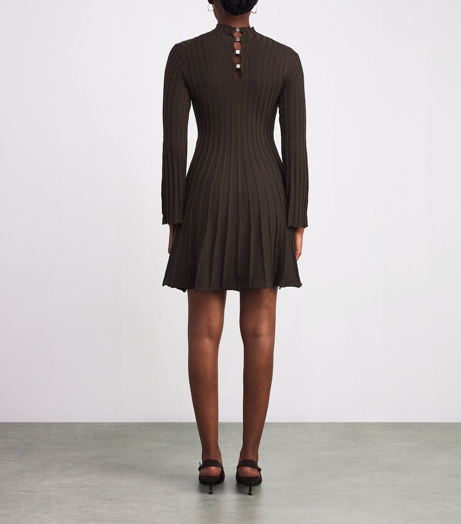 Long-Sleeve Mini Dress DARK BROWN Image 3