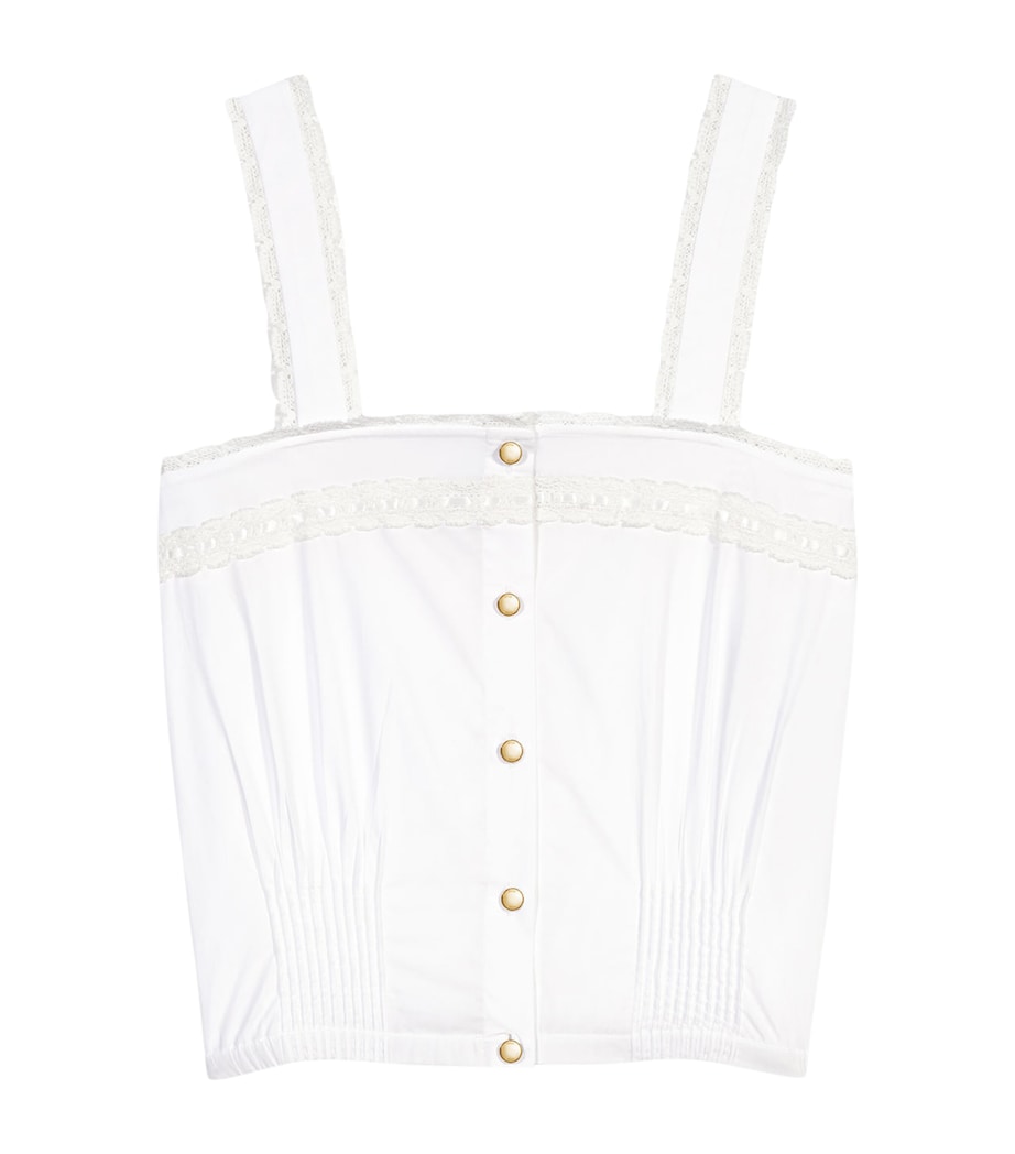 Maje Womens Cotton Tank Top White Image 1